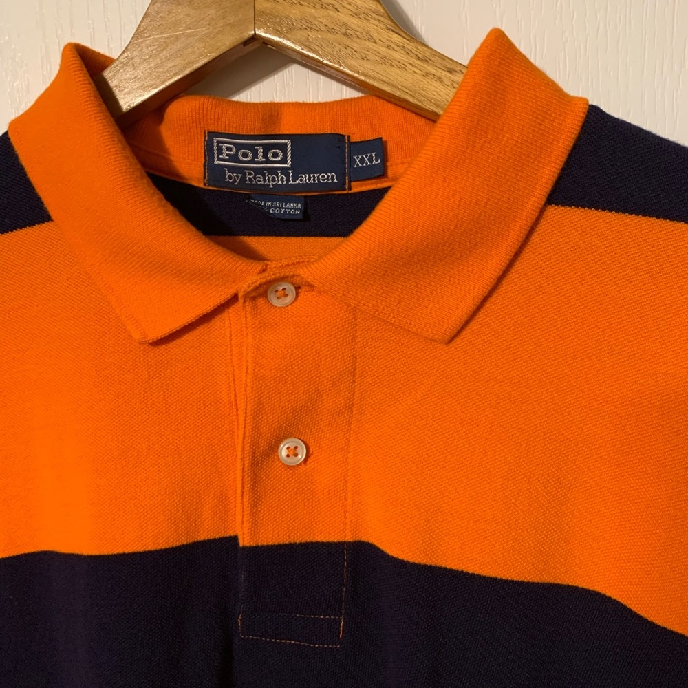 Ralph Lauren Men's Polo in Orange and Black Stripes - Picture 2 of 3